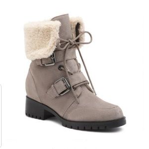Karl Lagerfeld Paris Grey Bootie with Fur Lining